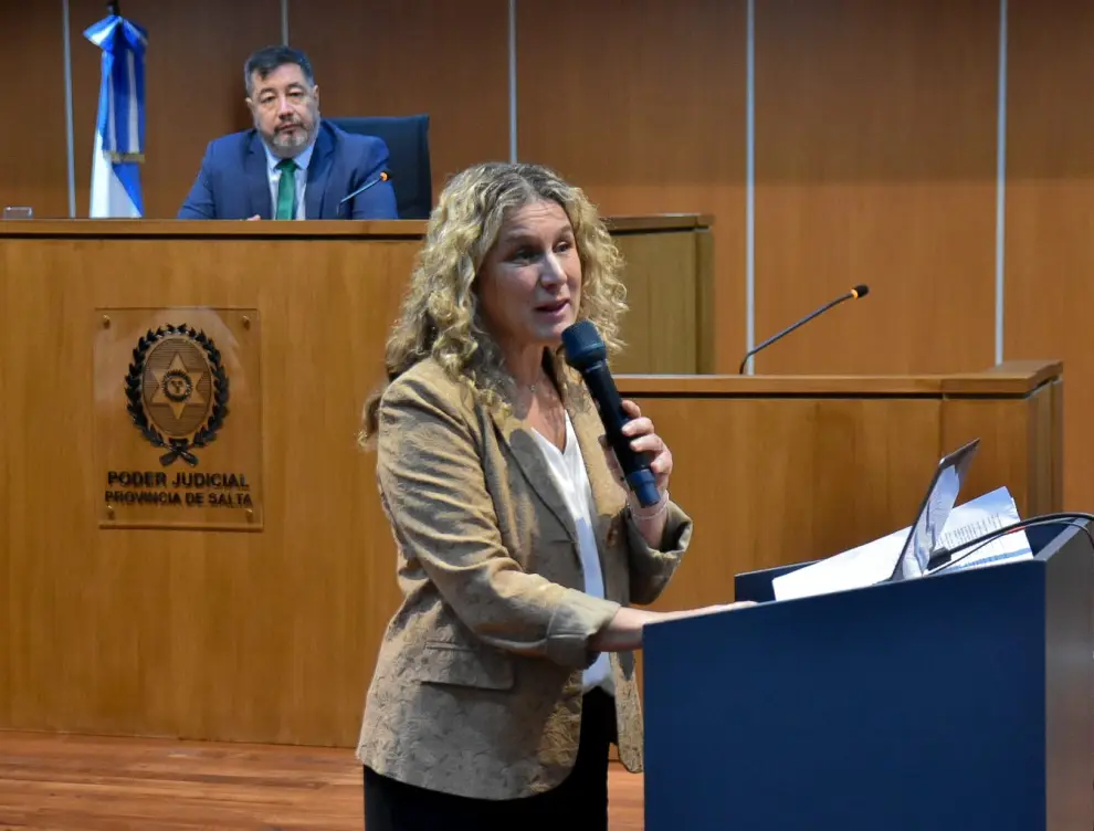 Fiscal penal Luján Sodero en el primer juicio por jurados