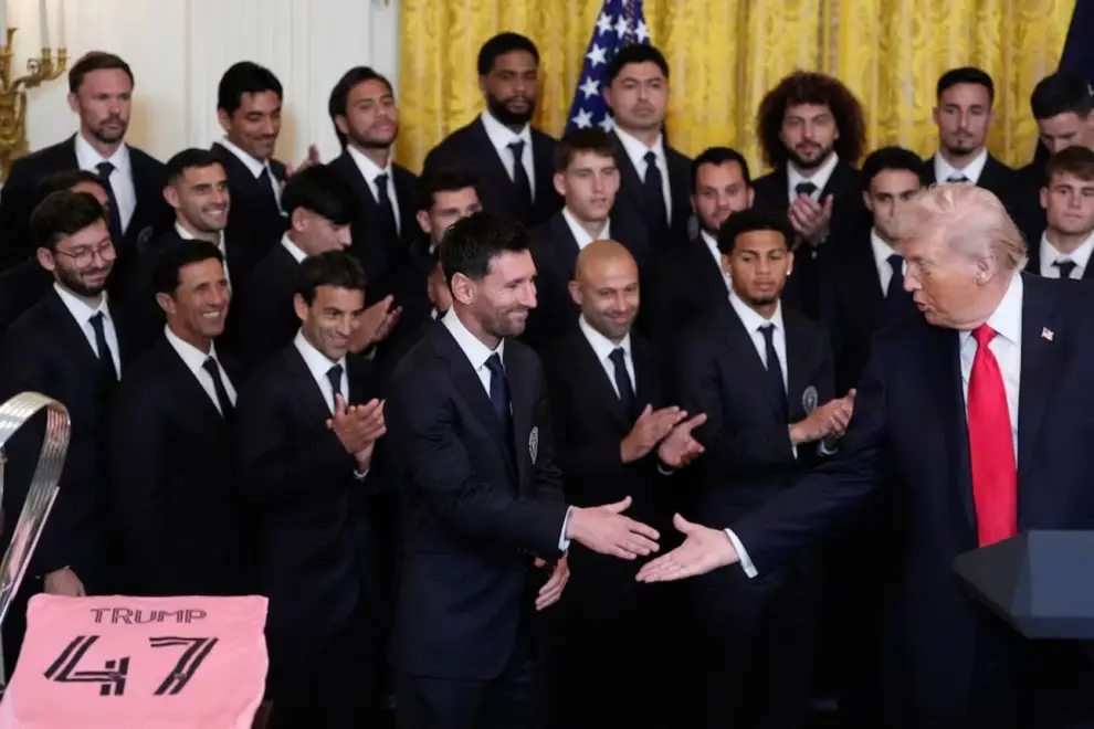 Messi, en la Casa Blanca con Trump