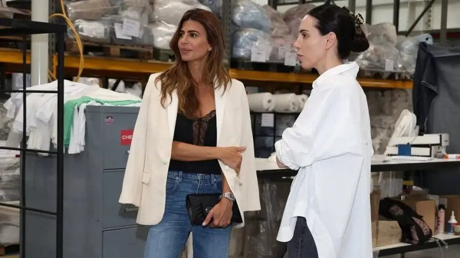 Juliana Awada de visita en una de las plantas textiles