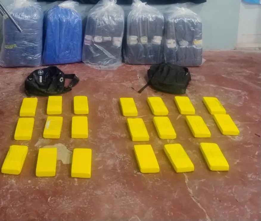 Los "ladrillos" secuestrados por Gendarmería.