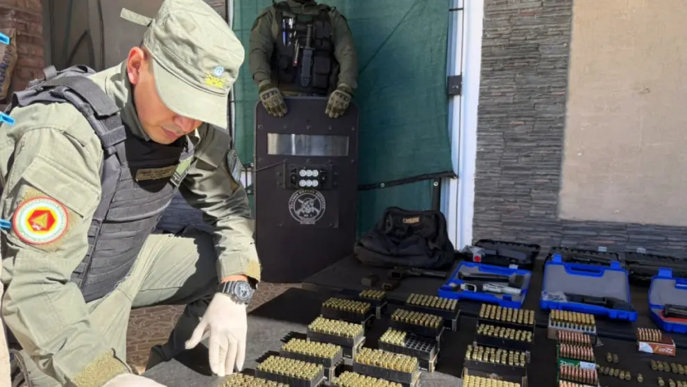 Las municiones secuestradas por los gendarmes.
