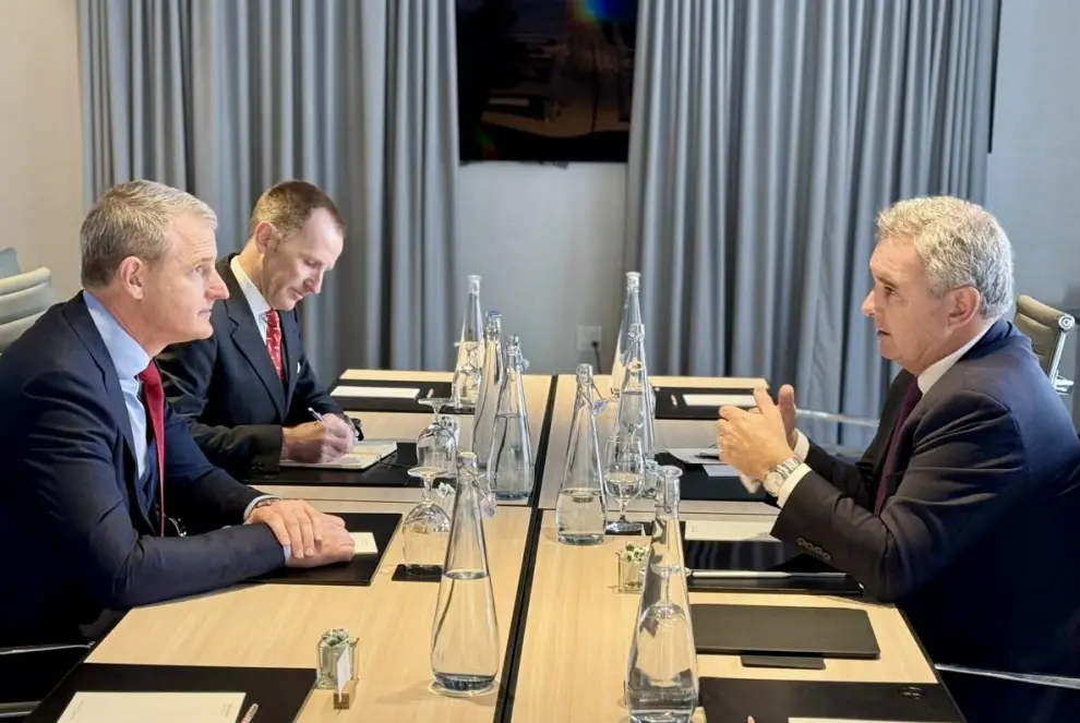 El canciller argentino, Pablo Quirno, mantuvo un encuentro de trabajo con el CEO de First Quantum Minerals, Tristan Pascall, previo al anuncio.
