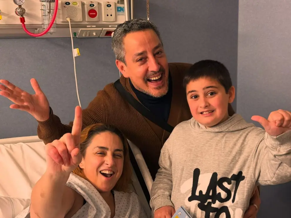 Oliván junto a su familia