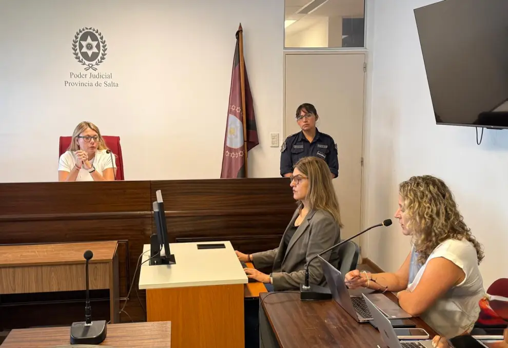 Audiencia en la que la jueza Claudia Puertas le dictó la prisión preventiva a Serapio 