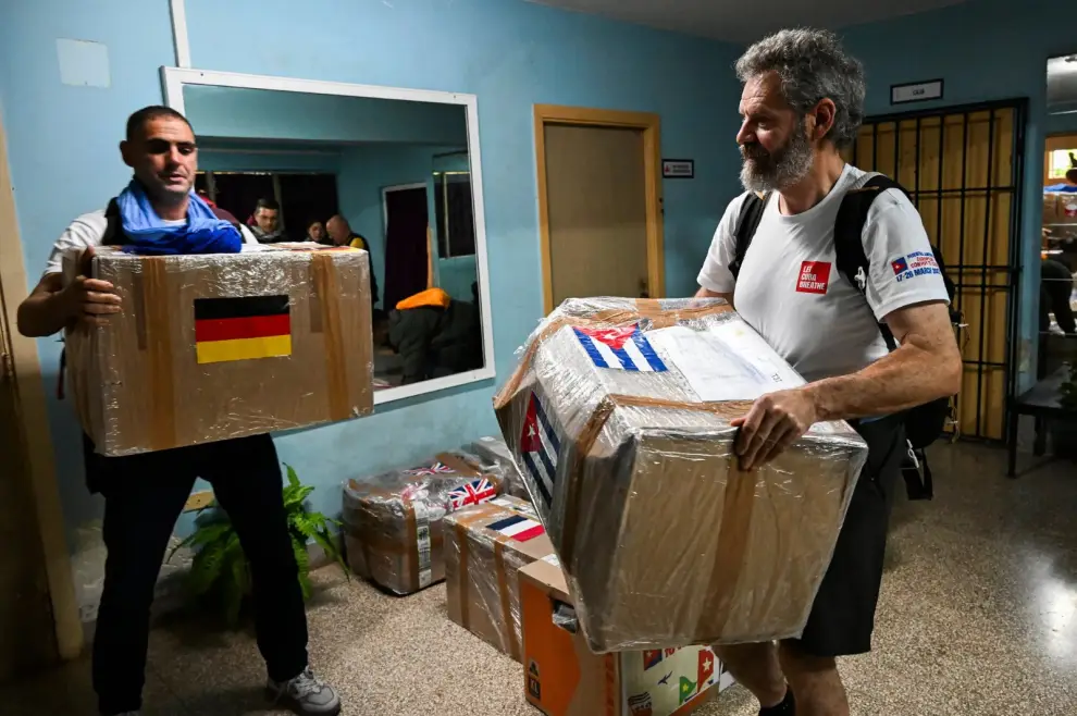 Algunos miembros de la flotilla llegaron a la isla a principios de semana y llevaron ayuda a un hospital infantil de La Habana