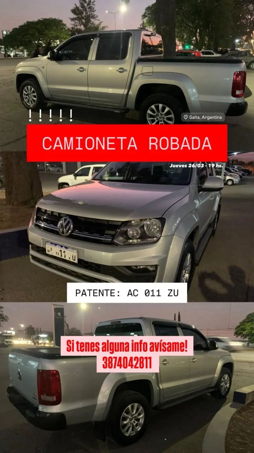 Camioneta robada.