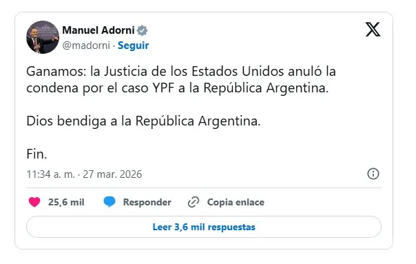 X de Manuel Adorni