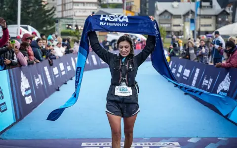 La llegada a la meta de Fátima en Ushuaia