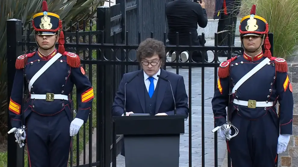 Captura acto Malvinas Milei