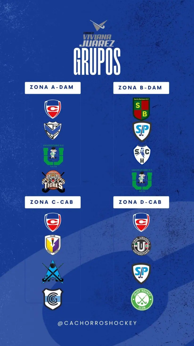 Las zonas del torneo.