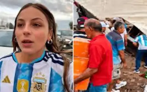 Influencer de Mendoza se graba saqueando un camión.
