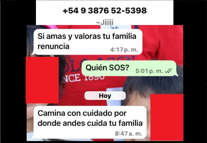 Una de las amenazas por parte de un anónimo