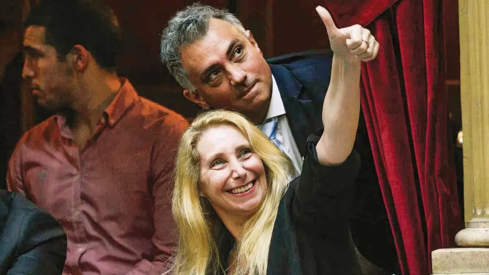 Karina Milei junto a Pareja (Cedoc)
