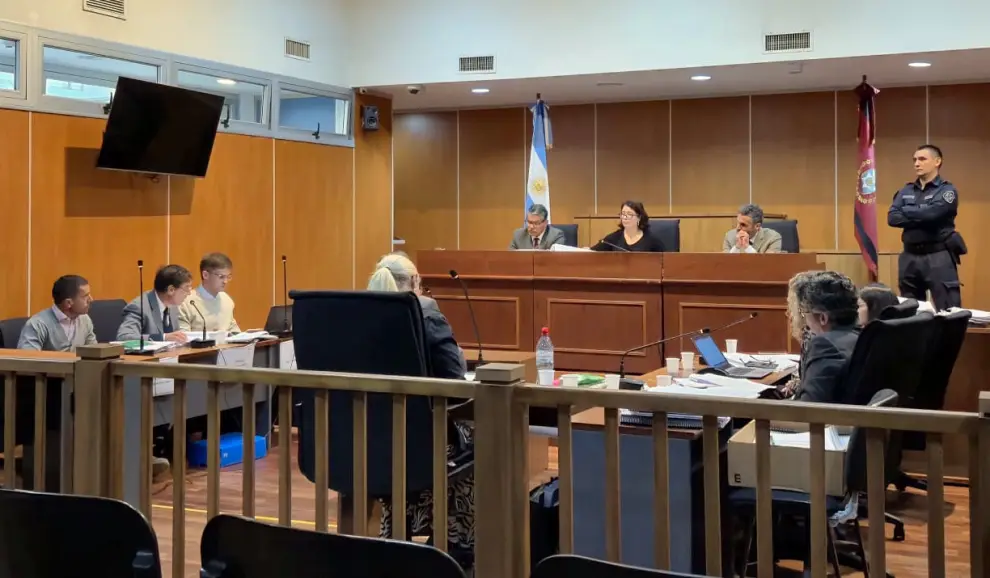 La Sala de Grandes Juicios, durante la tercera audiencia del proceso oral por el femicidio de Mercedes Kdevaras.