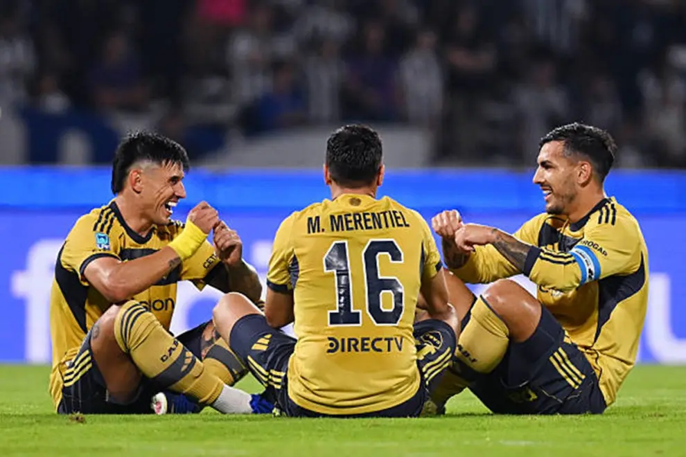 Jugando al truco, el festejo de los jugadores de Boca.