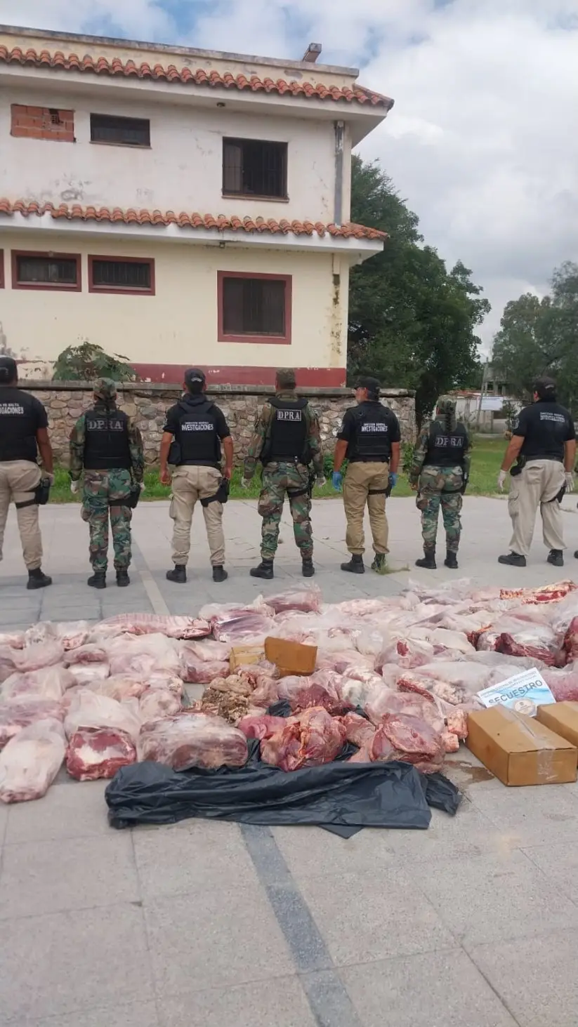 Carne secuestrada durante los allanamientos