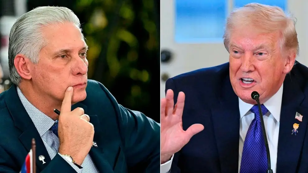 Miguel Díaz-Canel y Donald Trump