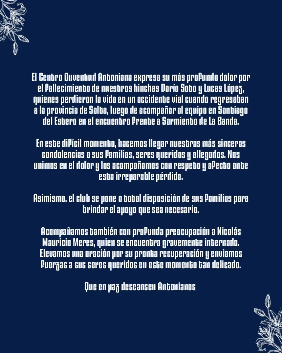 Comunicado oficial.