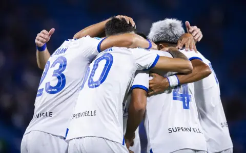 Todo Vélez celebra el gol de Joaquín García.