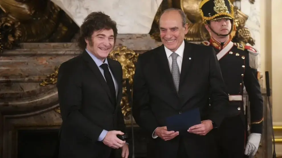 Javier Milei con Guillermo Francos