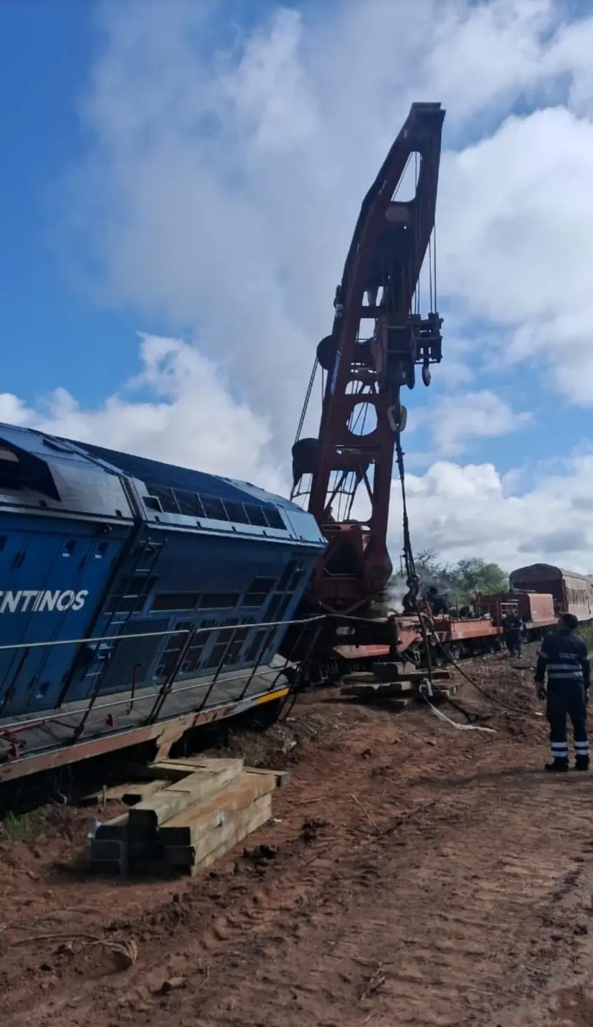 El guinche utilizado para reencarrilar la locomotora