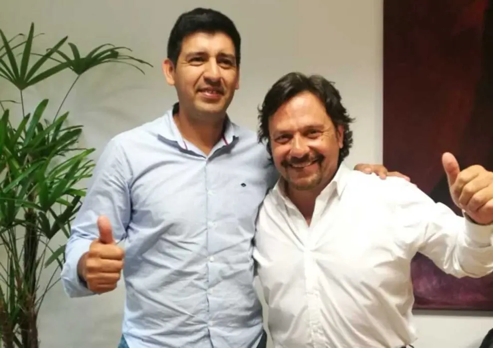 El intendente Daniel Ponce junto al gobernador Gustavo Sáenz