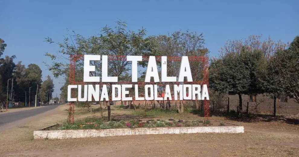 El cartel de entrada del municipio de El Tala