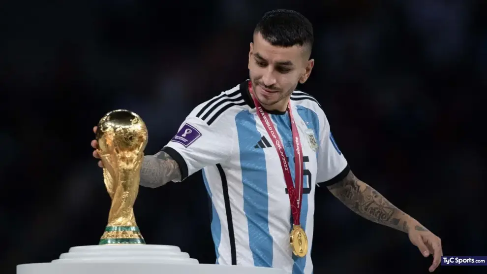 Ángel Correa en la coronación de la Copa del Mundo 2022
