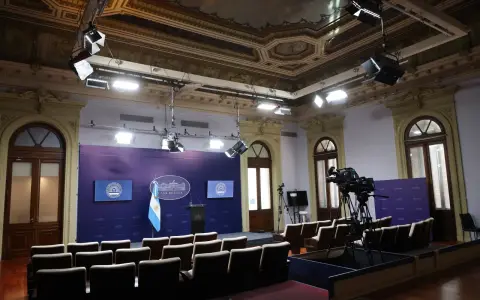 Sala de prensa en Casa Rosada