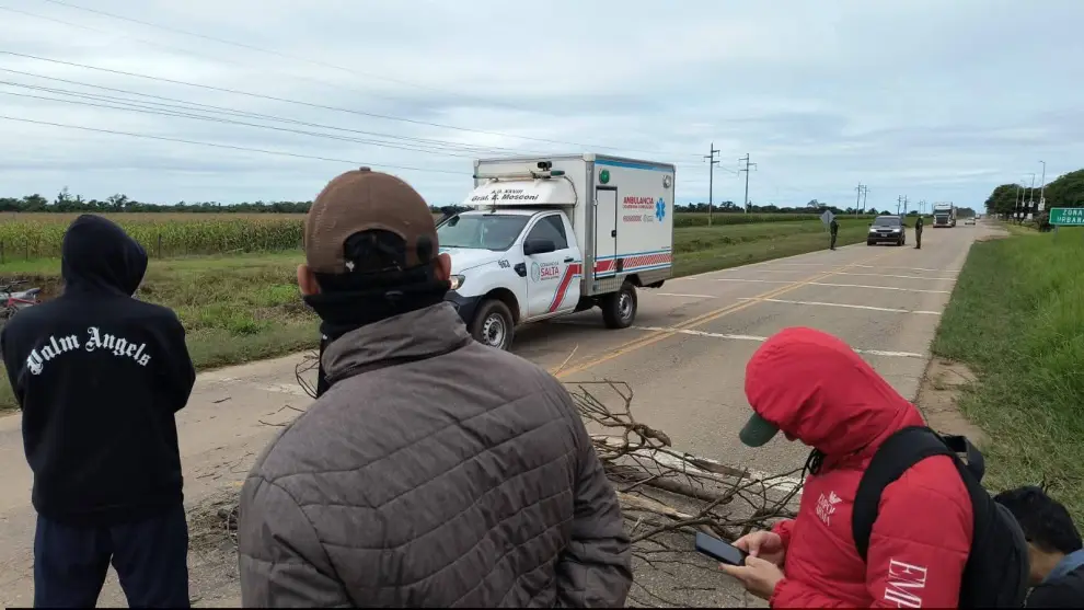 El corte en la ruta nacional 34