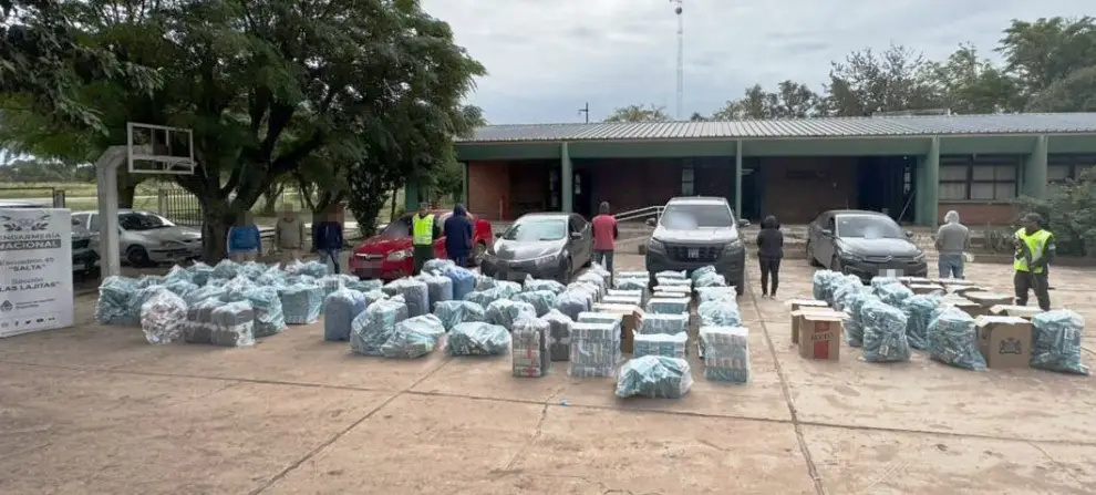 Caravana de vehiculos trasladaban 439 kilos de hojas de coca y otros elemento