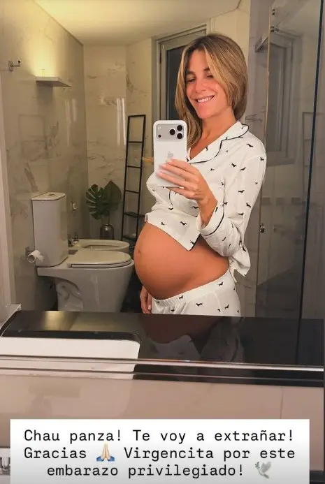 Última foto con panza de la periodista antes del nacimiento de su hijo Vito