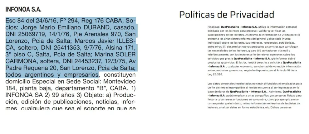 Relación entre QPS e INFONOA S.A.