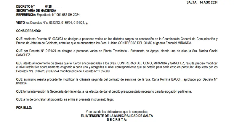 Periodistas y directivos del medio también funcionarios de la Municipalidad.