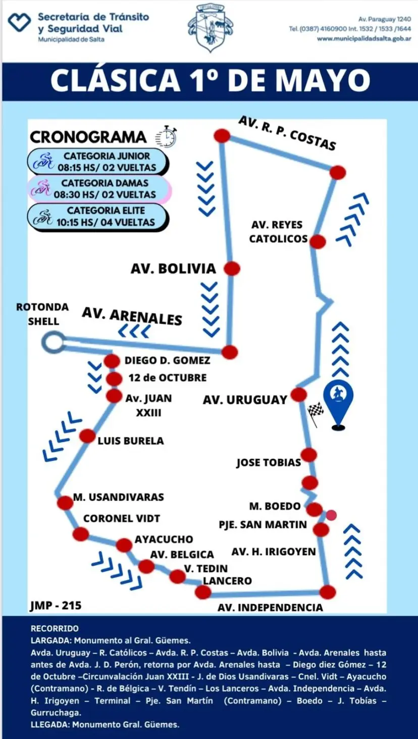 Así será el recorrido de la carrera.