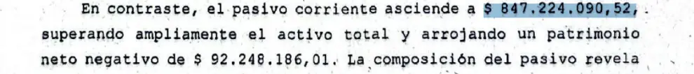 La situación patrimonial de la famosa parrilla, según el expediente.
