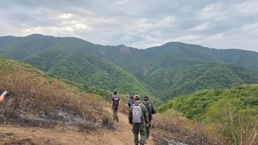 La zona del cerro Elefante donde fue hallado el ex comisario.