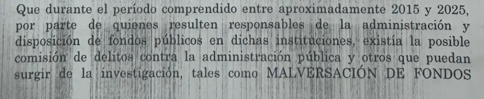 La denuncia fue radicada por presuntos delitos económicos contra la administración pública.