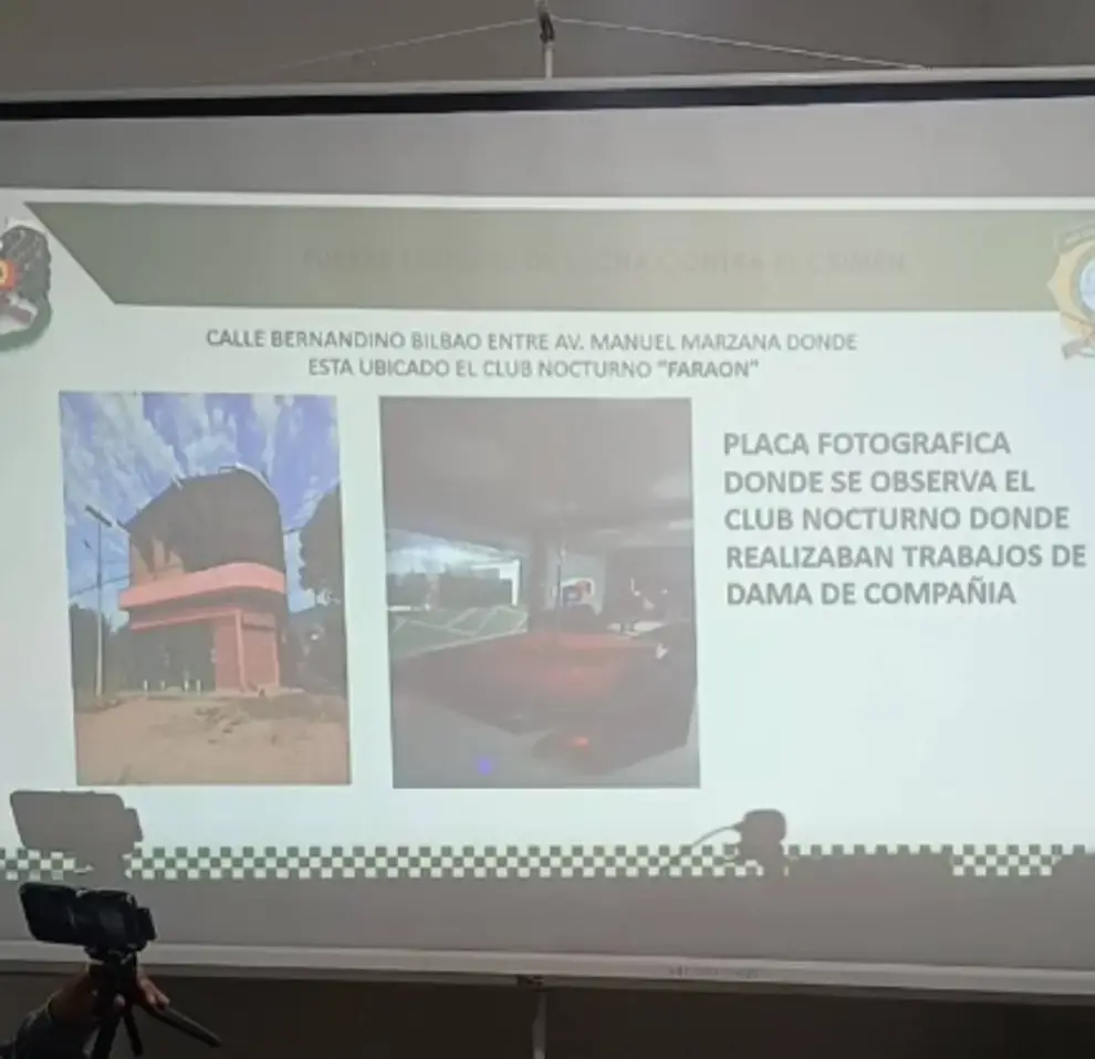 Las diapositivas de la policía boliviana, mostrando los lugares involucrados en la investigación