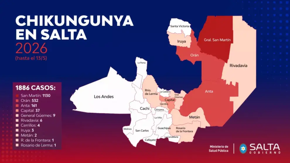 Mapa de contagios de la provincia al 13 de mayo