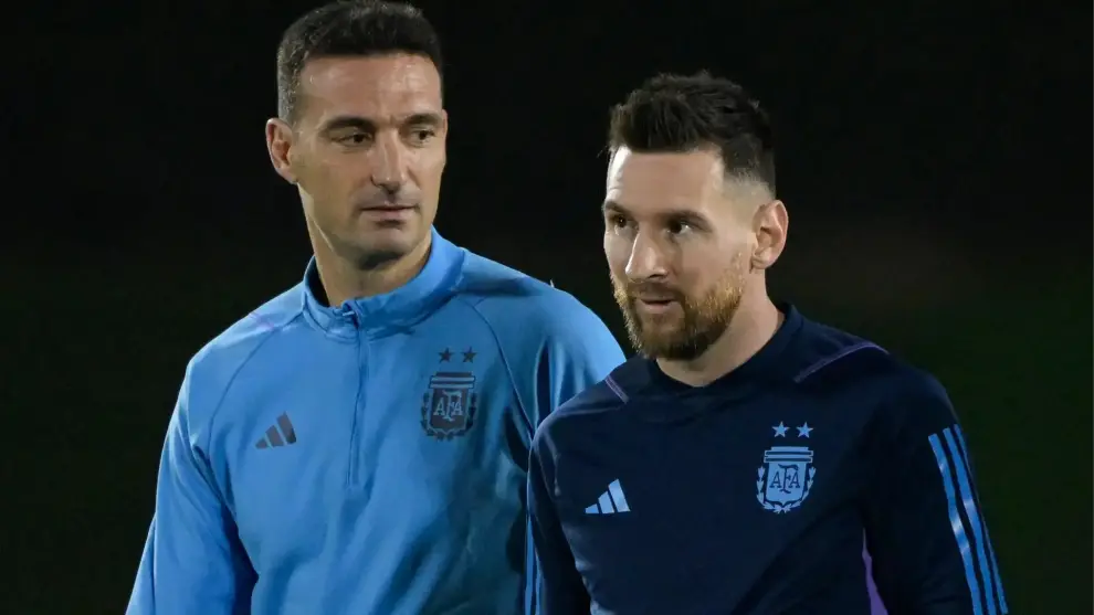 Lionel Scaloni y Lionel Messi