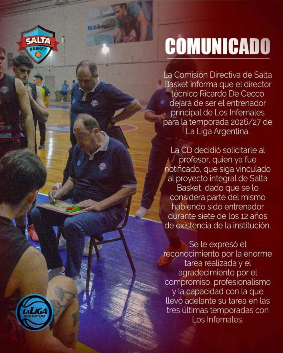 El comunicado de Salta Basket