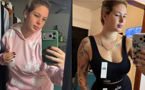 Martina Oliva modelando la ropa que vende en redes
