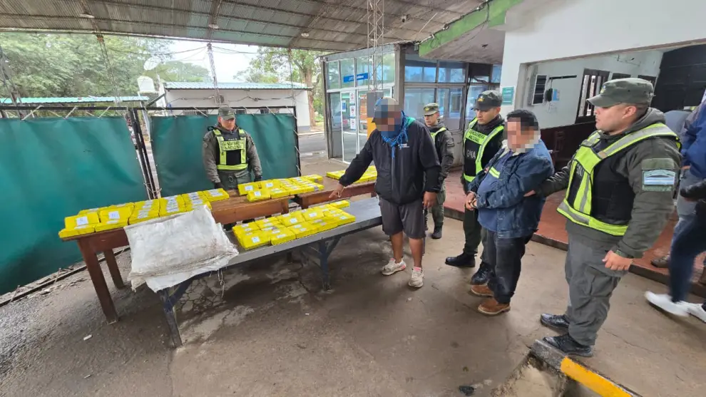 La droga secuestrada y el conductor del camión detenido en el norte salteño