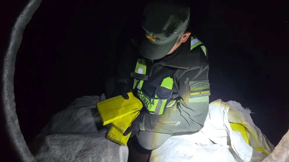 La droga hallada en el interior de la cisterna del camión