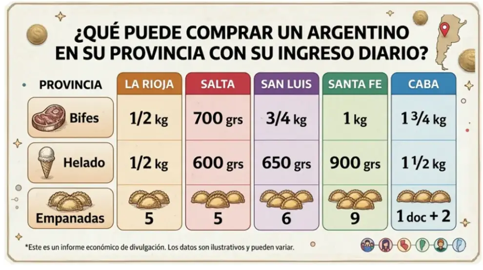 Capacidad de consumo por provincia. Fuente: Focus Market.