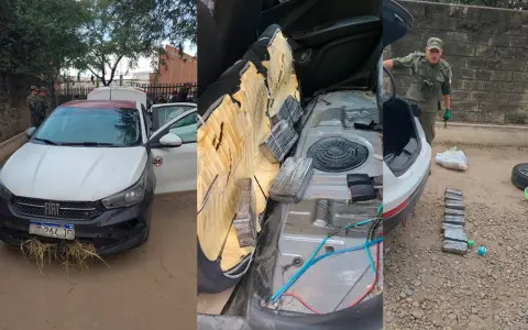 El Fiat Cronos secuestrado y la droga incautada al hijo del policía condenado