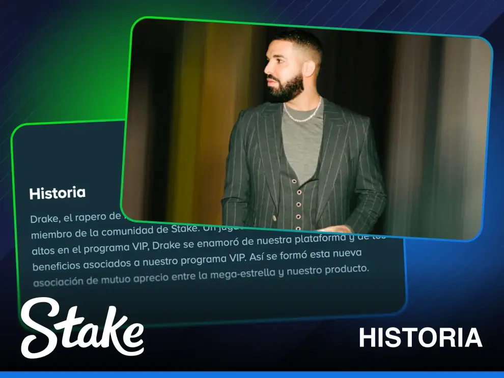 El rapero Drake como embajador de Stake Casino.