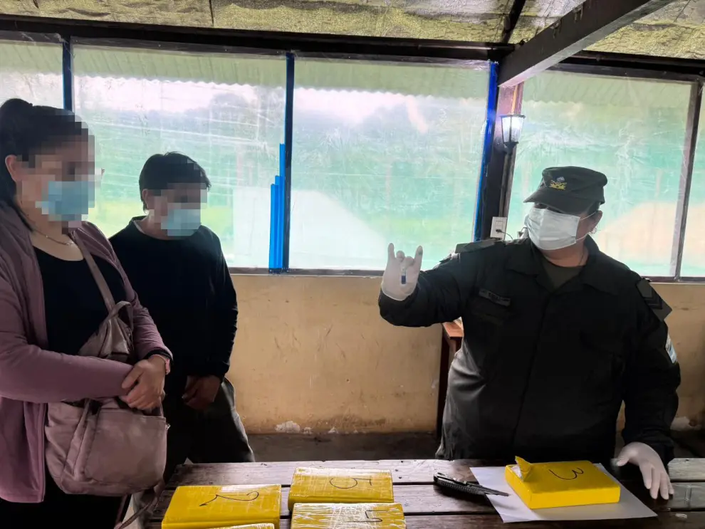 Parte del procedimiento desplegado por Gendarmería Nacional en Aguas Blancas