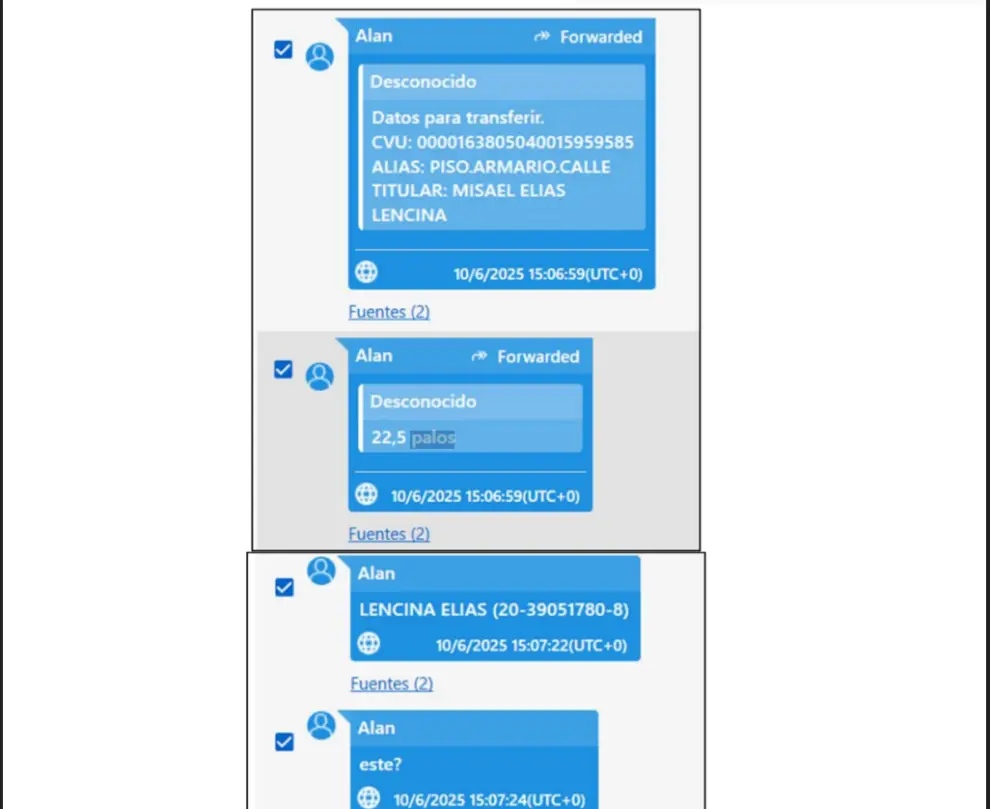 Conversaciones entre Pocovi y Calvette.